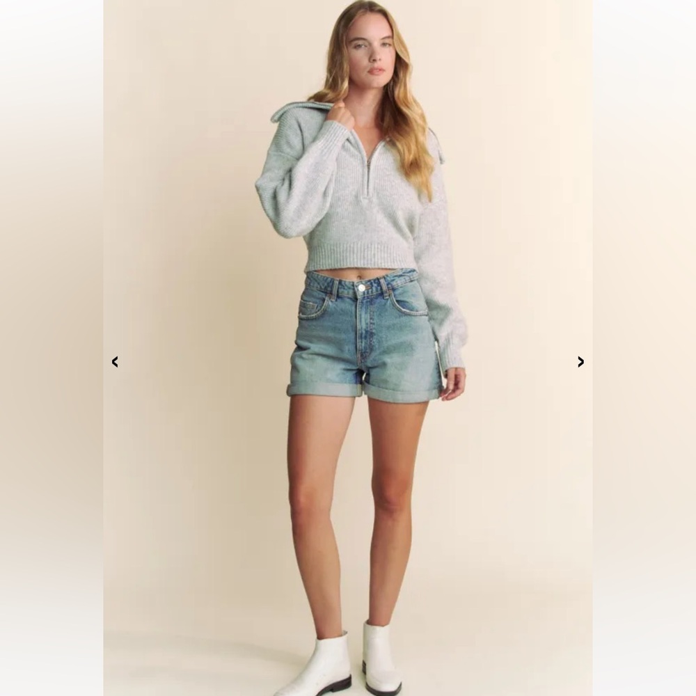 Hers & Mine Zip Up Crop Sweater - Picture 5 of 12